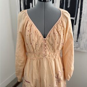 Anthro embroidered maxi dress